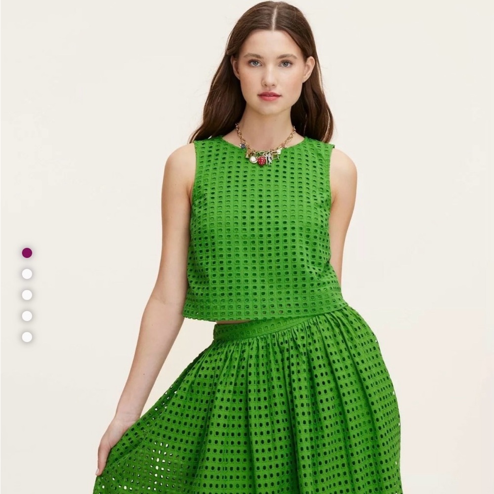 Kate Spade Vibrant Green Eyelet Blouse